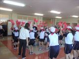 6月4日応援練習赤