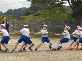 赤組の綱引き