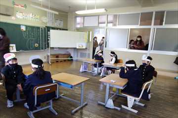 ペアで役割演技をしています。