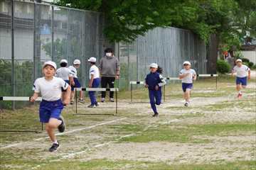 長距離走の練習の様子です。