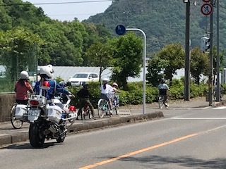 外での自転車