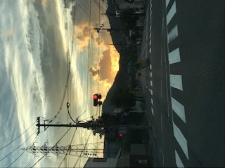 松江の朝焼け