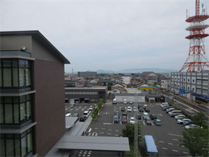 安来市役所からのまちの眺めです。