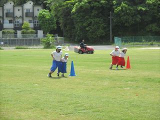 デカパンリレーの練習の様子です