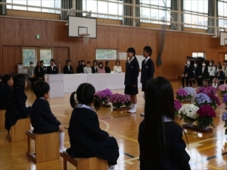 6年生児童の歓迎の言葉です。