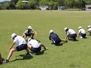 ストレッチをしています。