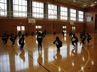 準備運動をしています。