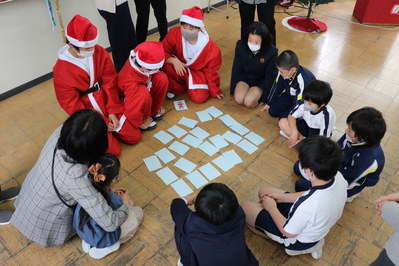 伯太中学校でクリスマス会