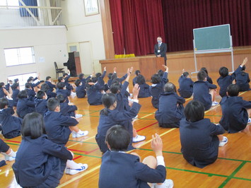 3学期始業式の様子