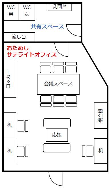 おためしサテライトオフィス間取り図