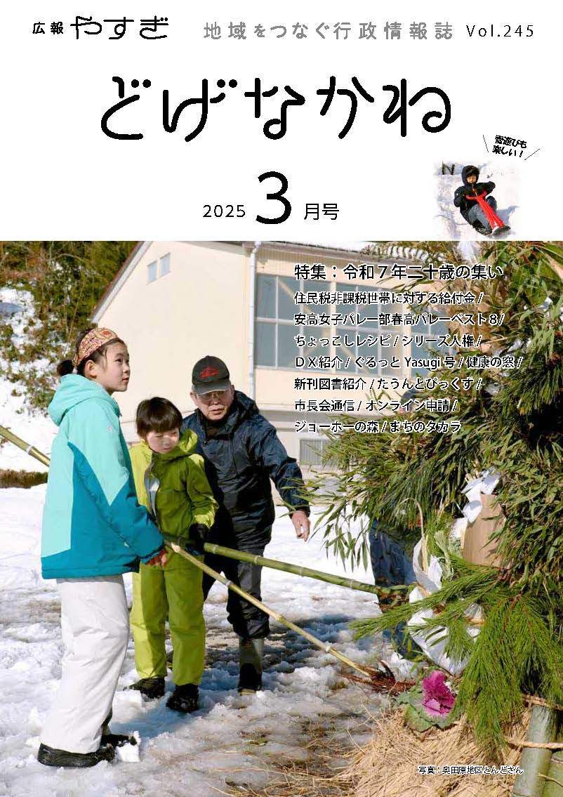 「どげなかね」令和7年3月号表紙「とんどさんの炎に無病息災願う」