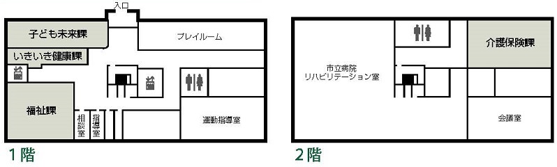 安来市健康福祉センターのフロア図