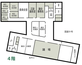 安来庁舎4階配置図